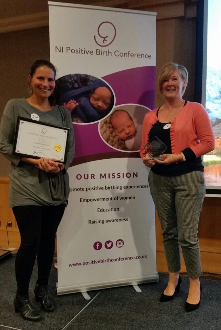 Photo of doulas Anne & Sara at Awards event